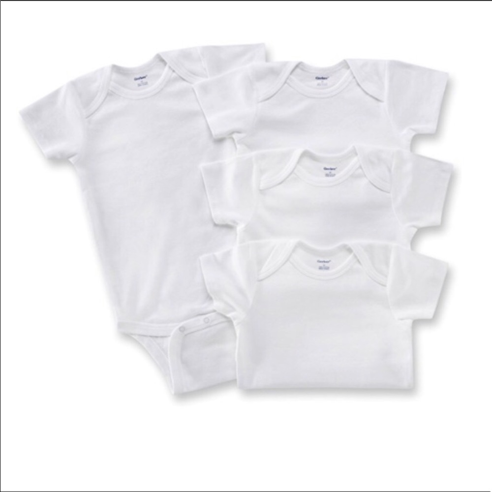 4-pack White Gerber Onesies